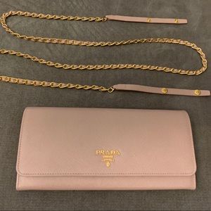 Prada Saffiano Leather Wallet Chain